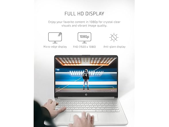 HP 14-fq1025nr 14" 256GB SSD,AMD Ryzen 5 5500U, 4 GHz, 80GB (Open Box)
