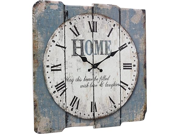 Stonebriar 15" Square Clock Blue