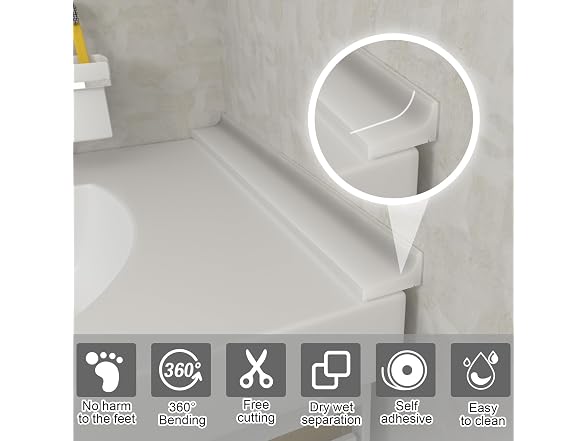 Alophoty 59 Inch Collapsible Shower Threshold Barrier