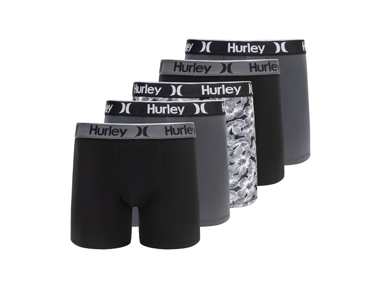 Hurley Men's 5 Pack Printed Boxer Briefs - Gallery 18