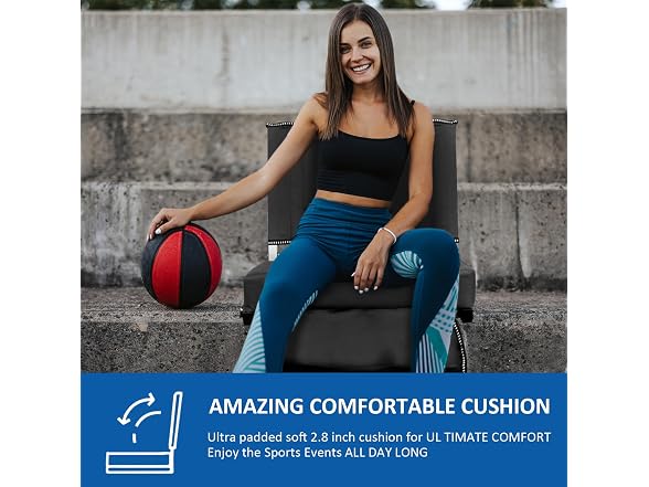 Portable Folding Stadium Chair with Back Support