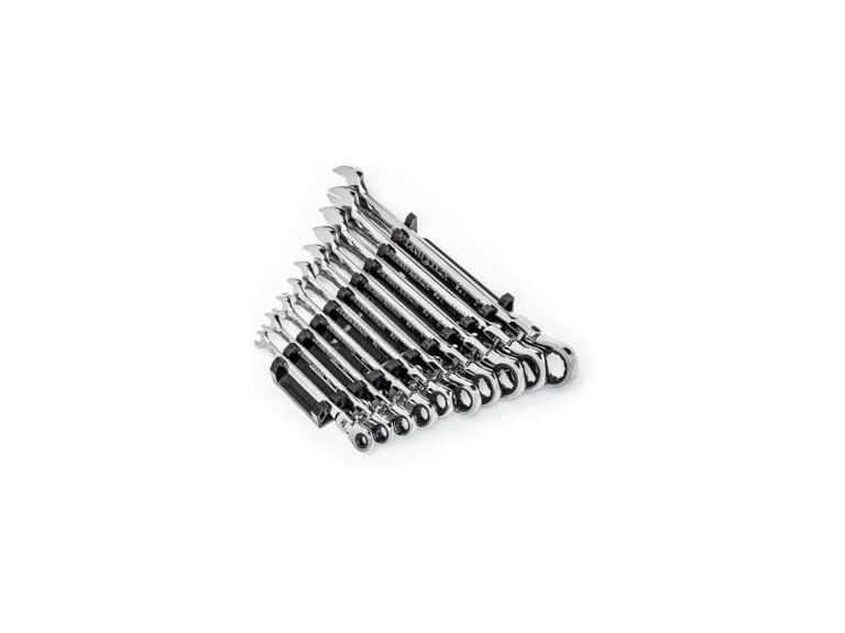 10Pc Gearwrench 86758 Set Wr Rat Flex Comb