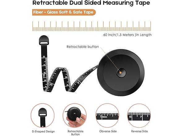 iBayam Tape Measure, 2 Pack, 60"