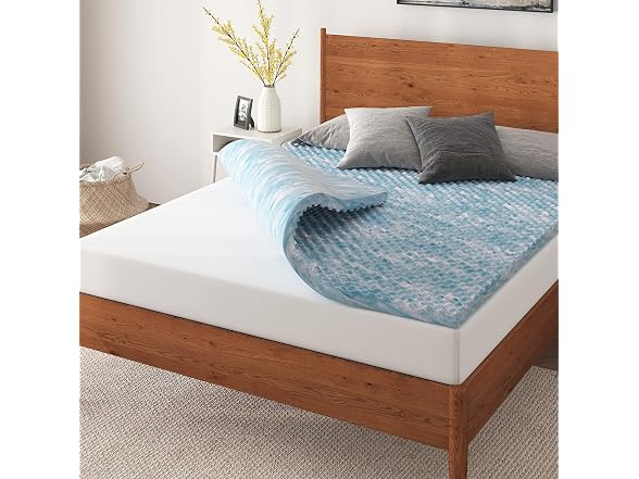 NapQueen 1.5" Swirl Egg-Shell Cooling Gel Memory Foam Twin Mattress Topper