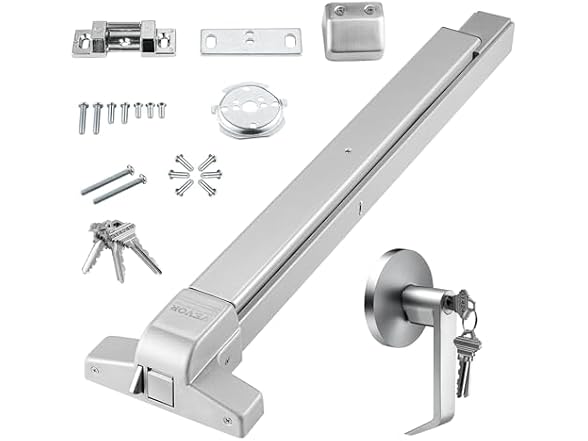 Door Push Bar Panic Exit Device, 31” Stainless