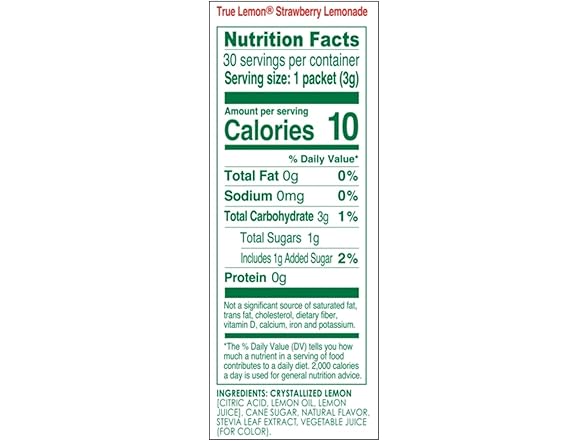 True Lemon Strawberry Lemonade 30ct (Pack of 1)