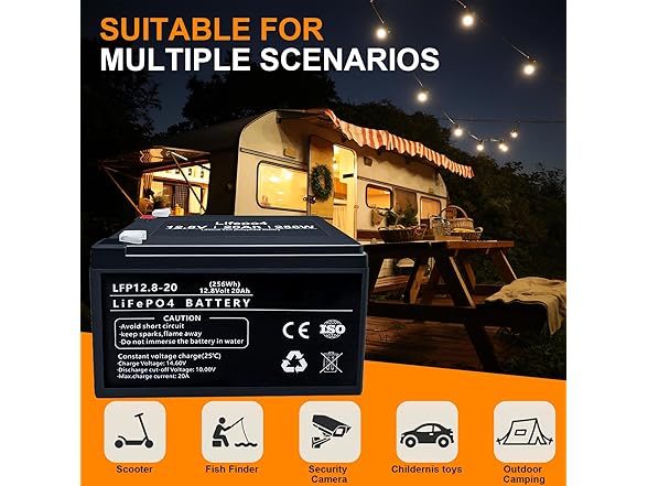 12V Lithium 20AH Rechargeable LiFePO4 Battery