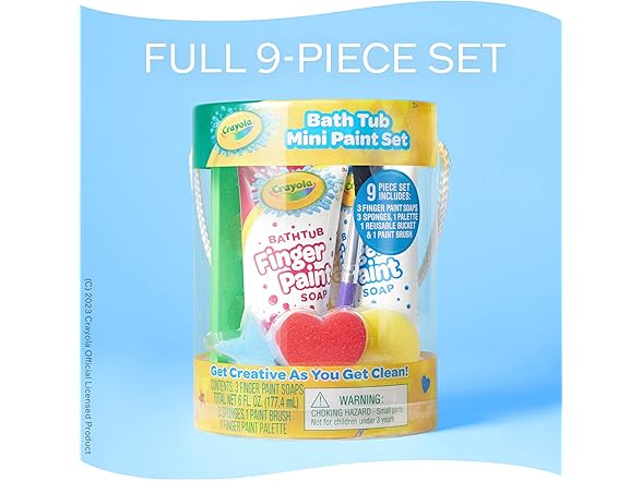 Crayola Bath Tub Mini Paint Set 9 Piece