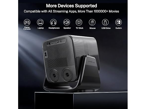 LYNCAST Projector 1080p Native 4K/8K Input Support