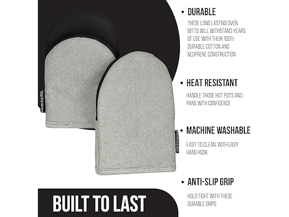 Frigidaire Sasha 2PK Cotton and Neoprene Mini Oven Mitts