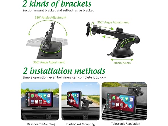 7" CarPlay Screen w/ Mirror Link- 2024
