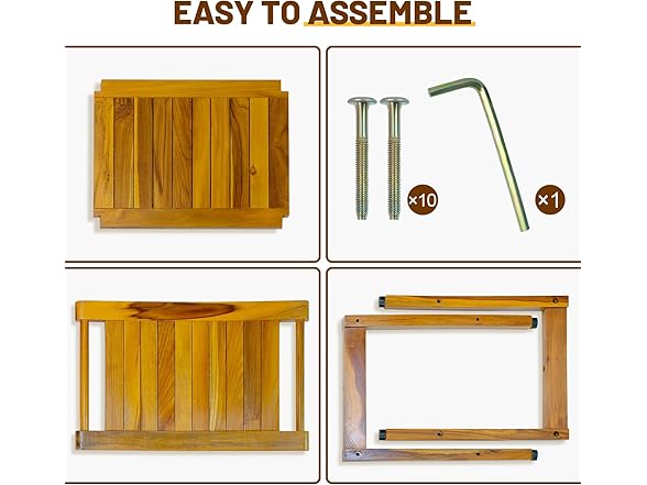 GRBEEVIITEK Teak Shower Bench
