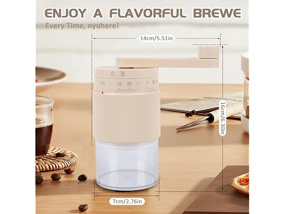 NANSPATH Manual Coffee Grinder, Burr