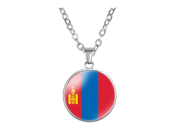 Mongolia Flag Zinc Alloy Necklace