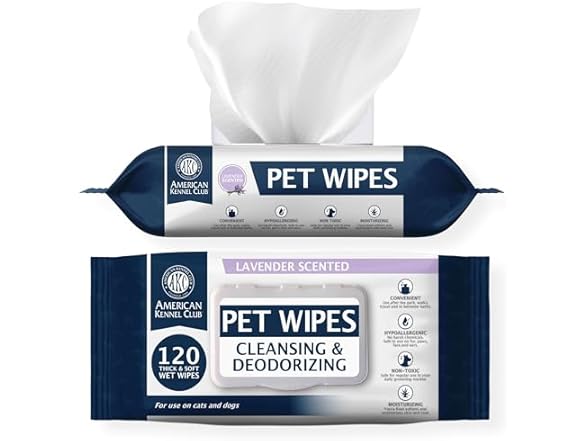 AKC Pet Wipes for Dogs & Cats – Hypoallergenic
