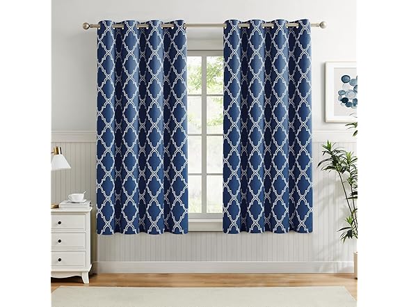 Melodieux Navy Blackout Curtain 2Pk 52"x63"