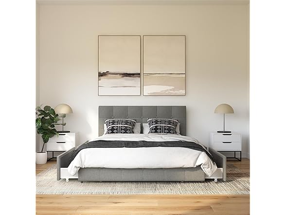 DHP Rose Upholstered Platform Bed with U