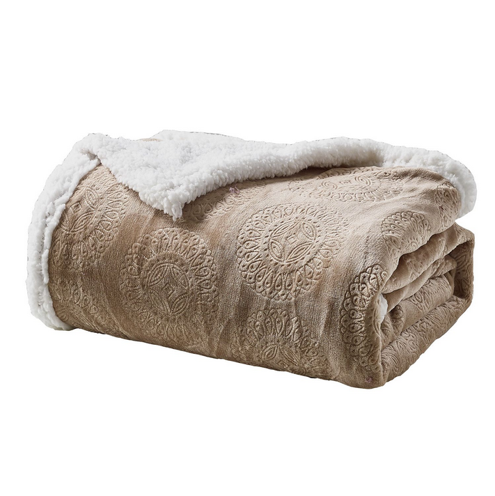 Caesar Embossed Sherpa Throw - Gallery 8