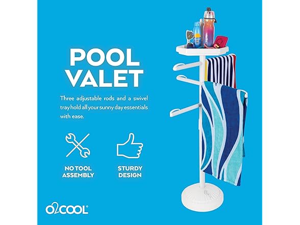 O2COOL Adjustable Pool & Patio Towel Holder