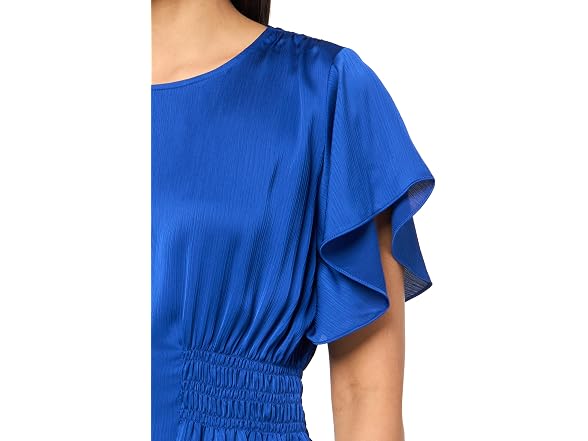 Anne Klein (L) Smocked Waist Flutter SLV Blouse