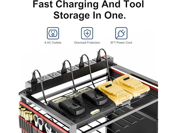 CFMASTER Tool Organizer Cart with Power