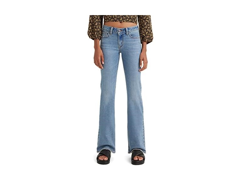 Levi's Women's Superlow Boot Jeans, Medium Indigo Destructed, 34
