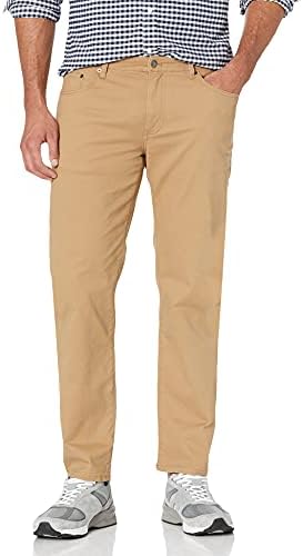 Amazon Essentials Men's Pants, Relaxed-Fit, 5-Pockets, Stretch Twill, Dark Khaki Brown, 36W x 29L