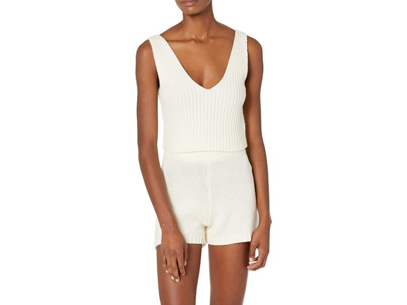 The Drop Women (XL) Sylvie Double V-neck Rib Tank