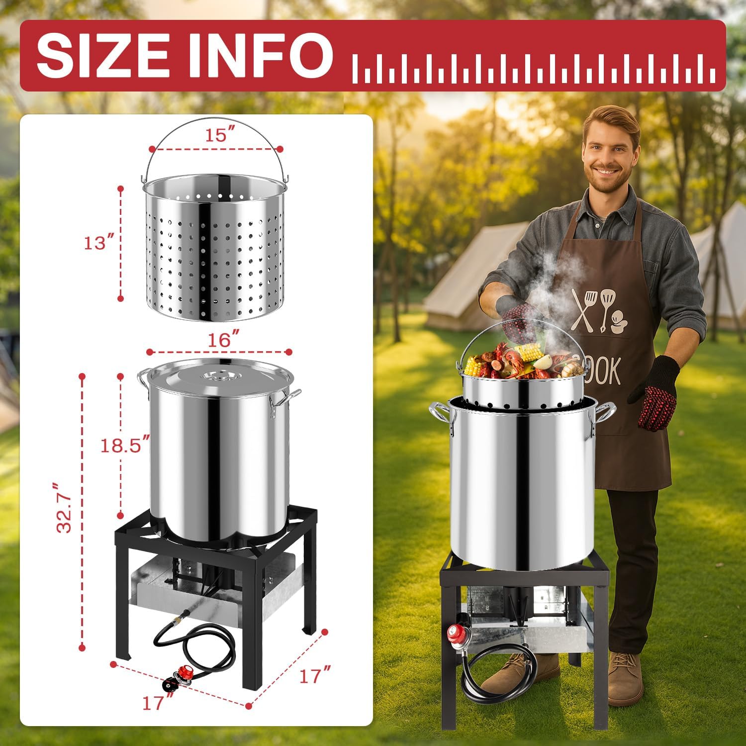Stainless Steel Crawfish Boiler | Seafood Boiling Kit - Gallery 14