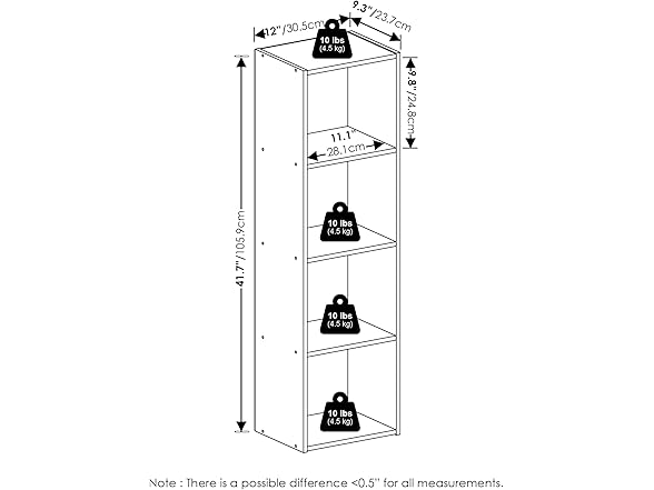 Furinno PASIR Book Shelf, 4-Tier