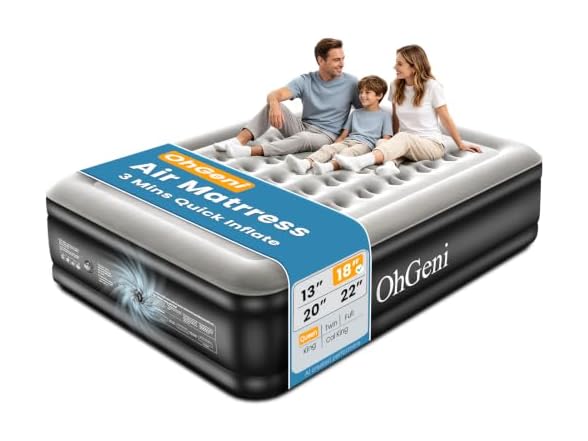 OhGeni Queen Air Mattress Built-in Pump