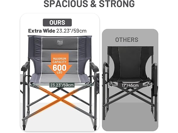 TIMBER RIDGE Grey XXL Camping Chair - Gallery 6