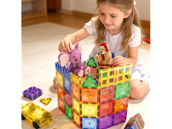 Coodoo Magnetic Tiles Kids STEM Magnet Toy 40PCS