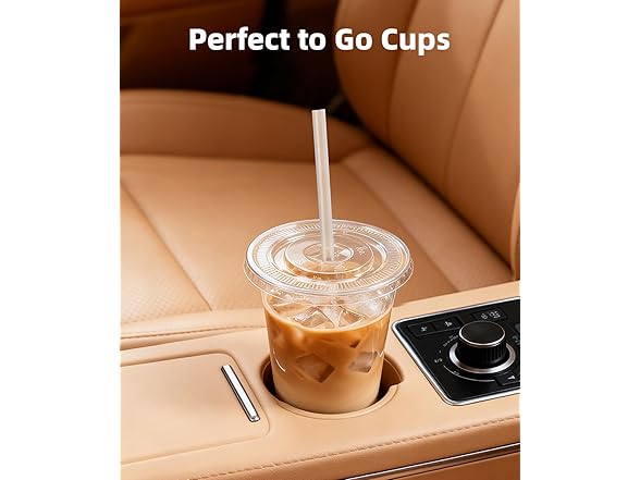 100 Pack Plastic Cups with Lids and Straws