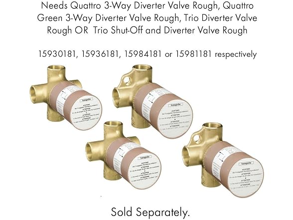 AXOR Citterio Modern 1-Handle 4" Wide Diverter Valve Trim