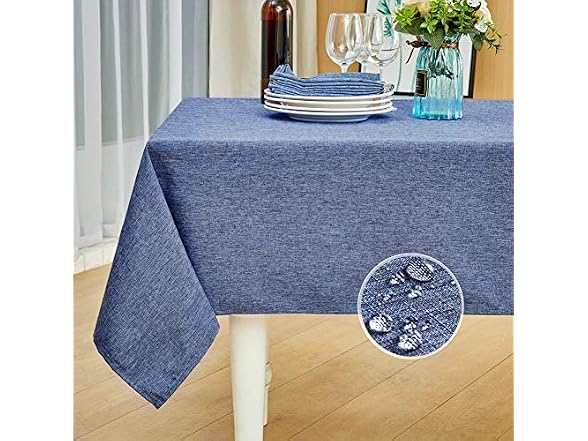 Mebakuk Rect Table Cloth Linen Farmhouse