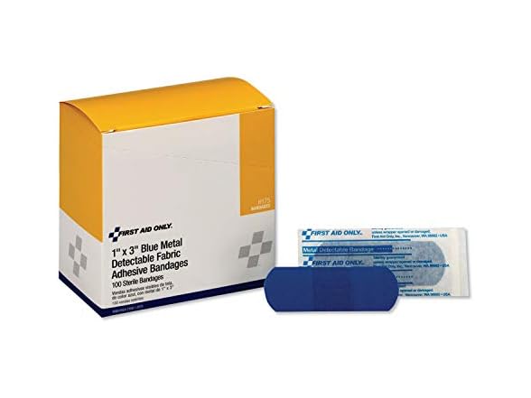 First Aid Only Metal Detectable Bandages 12bx