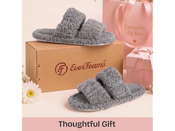 Women's Open Toe Slippers Fuzzy