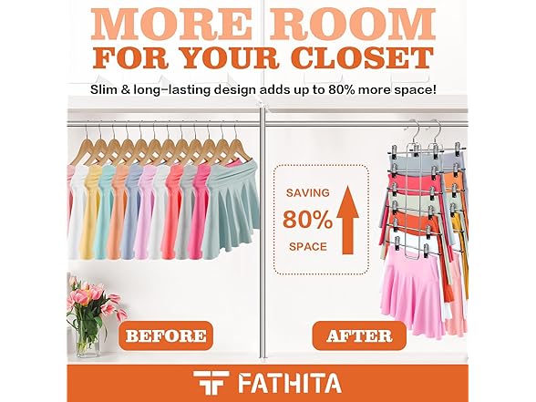 FATHITA 6-Tier Space Saving Pants Hangers