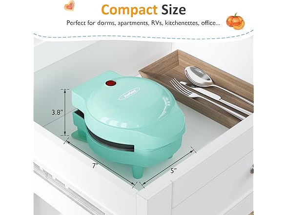SUNVIVIPRO 6 in 1 Mini Waffle Maker