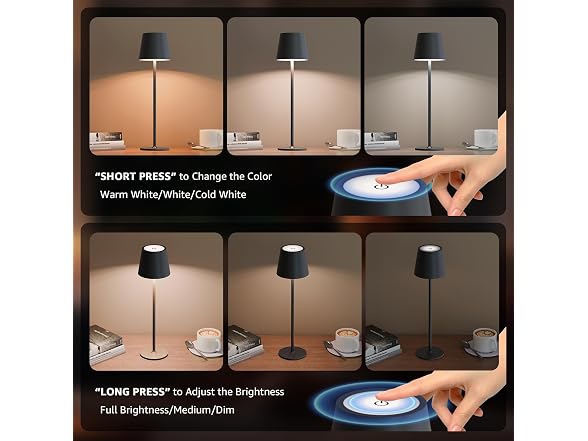 2 Pack Cordless Table Lamp Rechargeable