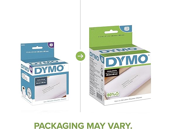 DYMO Authentic LW White Mailing Address Labels, For La