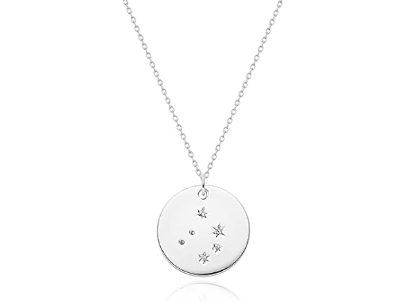 MEVECCO Sliver Necklace Zodiac Libra