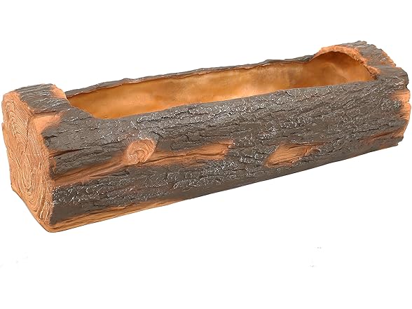 Sunnydaze 35-Inch Polyresin Rustic Log Planter
