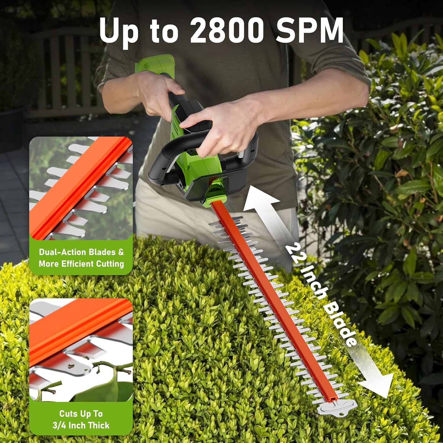 sunchers 22" Cordless Hedge Trimmer - Gallery 10