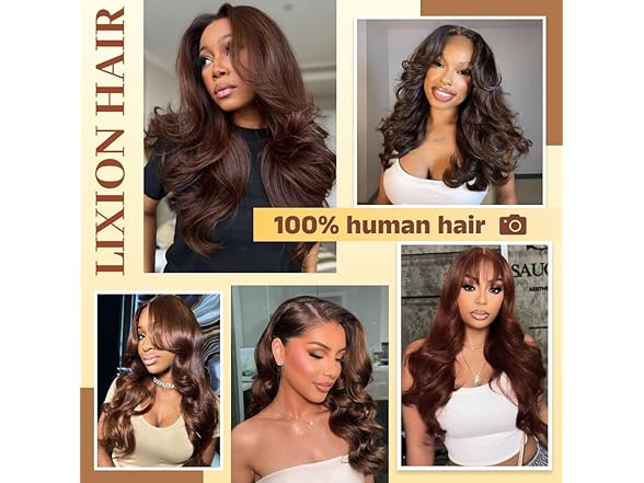Brown Human Hair Wig