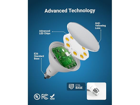 Sunco 6pk Outdoor Flood Light Bulb LED