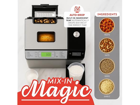 Gourmia Bread Maker with 2 LB Loaf Capacity 