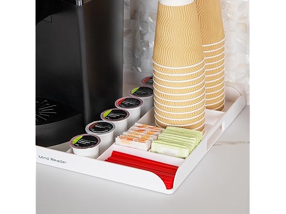 Mind Reader Coffee Station Serving Tray, White