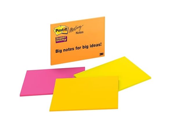 Post-it Super Sticky Notes, 8 x 6 in